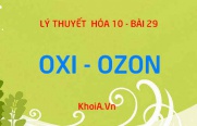 Tính chất vật lý của Oxi Ozon, tính chất hóa học của Oxi Ozon, Sản xuất và Ứng dụng - Hóa 10 bài 29